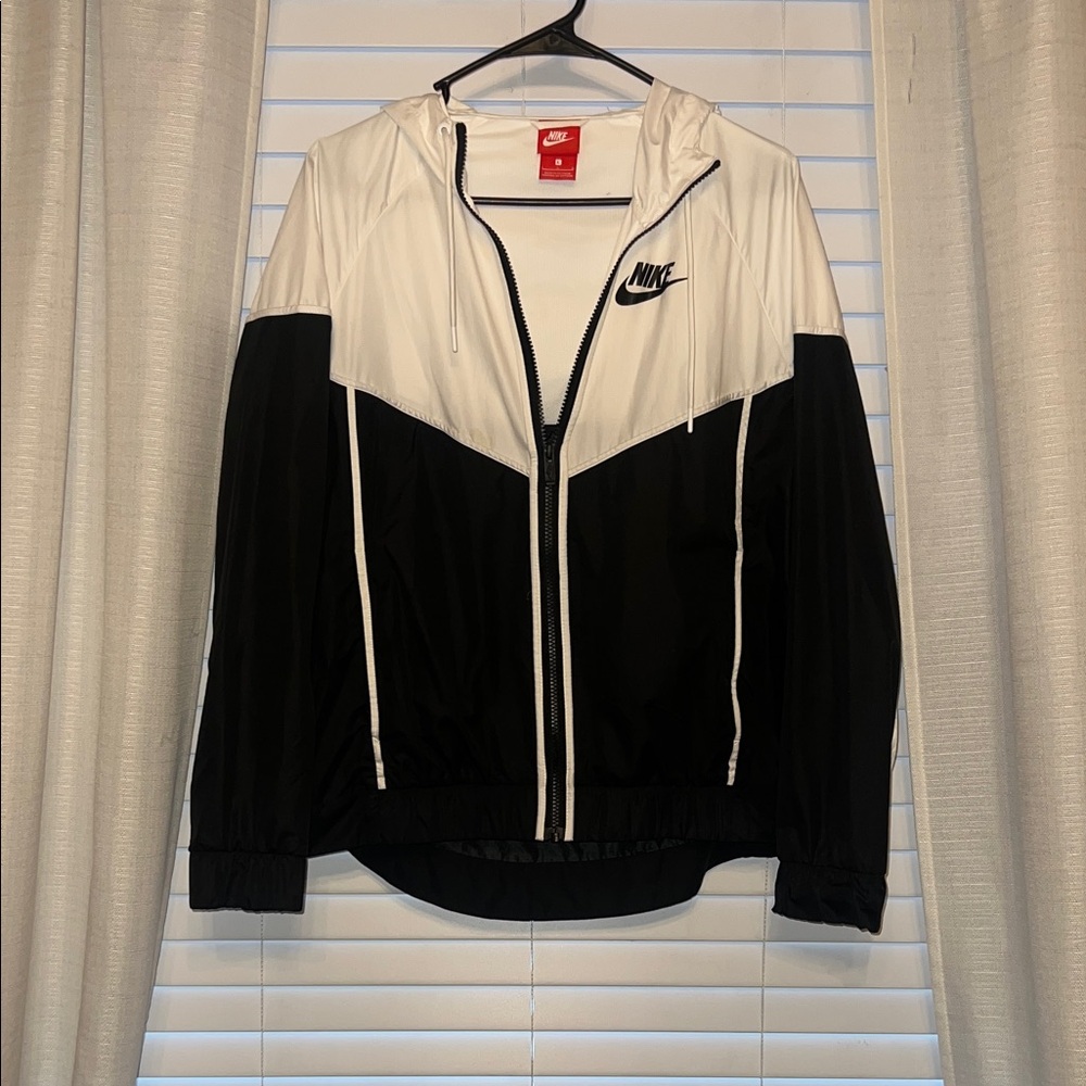 Nike Women's Two-Tone Black and White Bomber Jacket